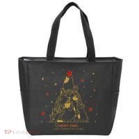 Funny Merry XMas and Happy Cat Year Christmas Tree Tote Bag thumb 0