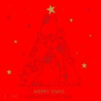 Funny Merry XMas and Happy Cat Year Christmas Tree Santa Hat thumb 1