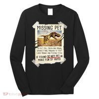 Funny Missing Pet T-Rex Dinosaur Long Sleeve Shirt thumb 0