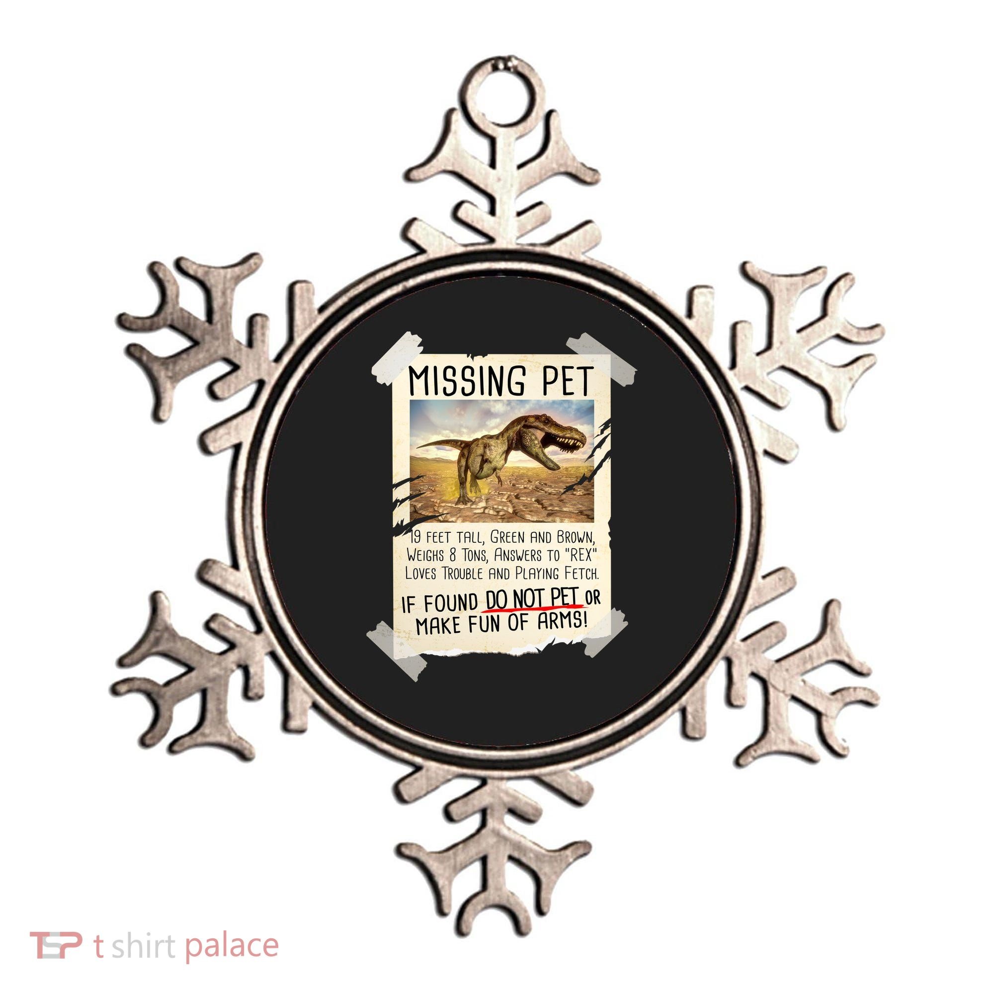 Funny Missing Pet T-Rex Dinosaur Ornament