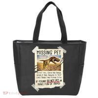 Funny Missing Pet T-Rex Dinosaur Tote Bag thumb 0