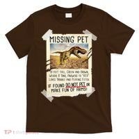 Funny Missing Pet T-Rex Dinosaur T-Shirt thumb 0