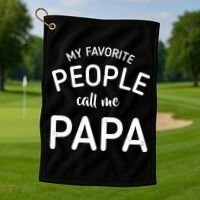Funny My Favorite People Call Me Papa Golf Towel thumb 1