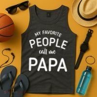 Funny My Favorite People Call Me Papa Tank Top thumb 4