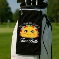 Funny My Princess Name is Taco Belle Golf Towel thumb 2