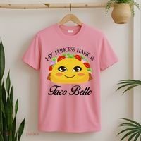 Funny My Princess Name is Taco Belle T-Shirt thumb 2