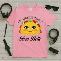 Funny My Princess Name is Taco Belle T-Shirt thumb 5