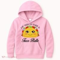 Funny My Princess Name is Taco Belle Kids Hoodie thumb 0