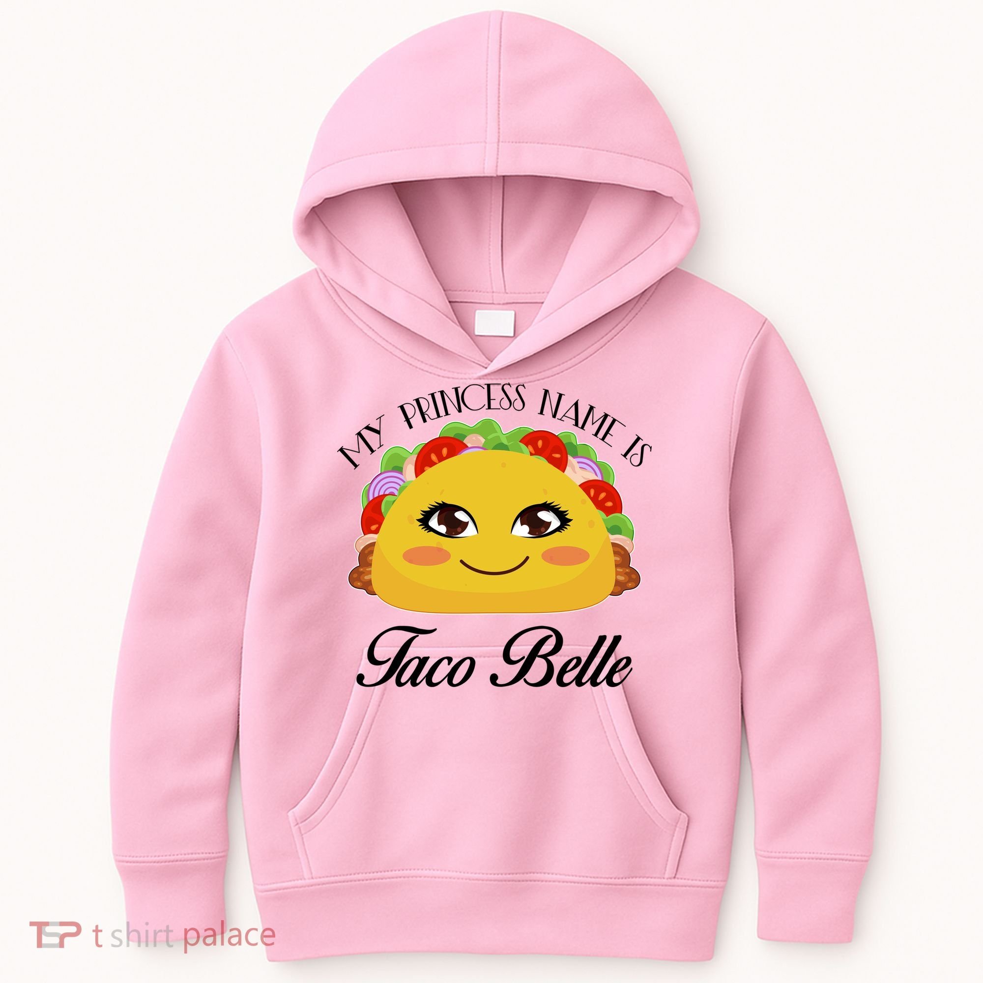 Funny My Princess Name is Taco Belle Kids Hoodie