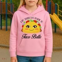 Funny My Princess Name is Taco Belle Kids Hoodie thumb 3
