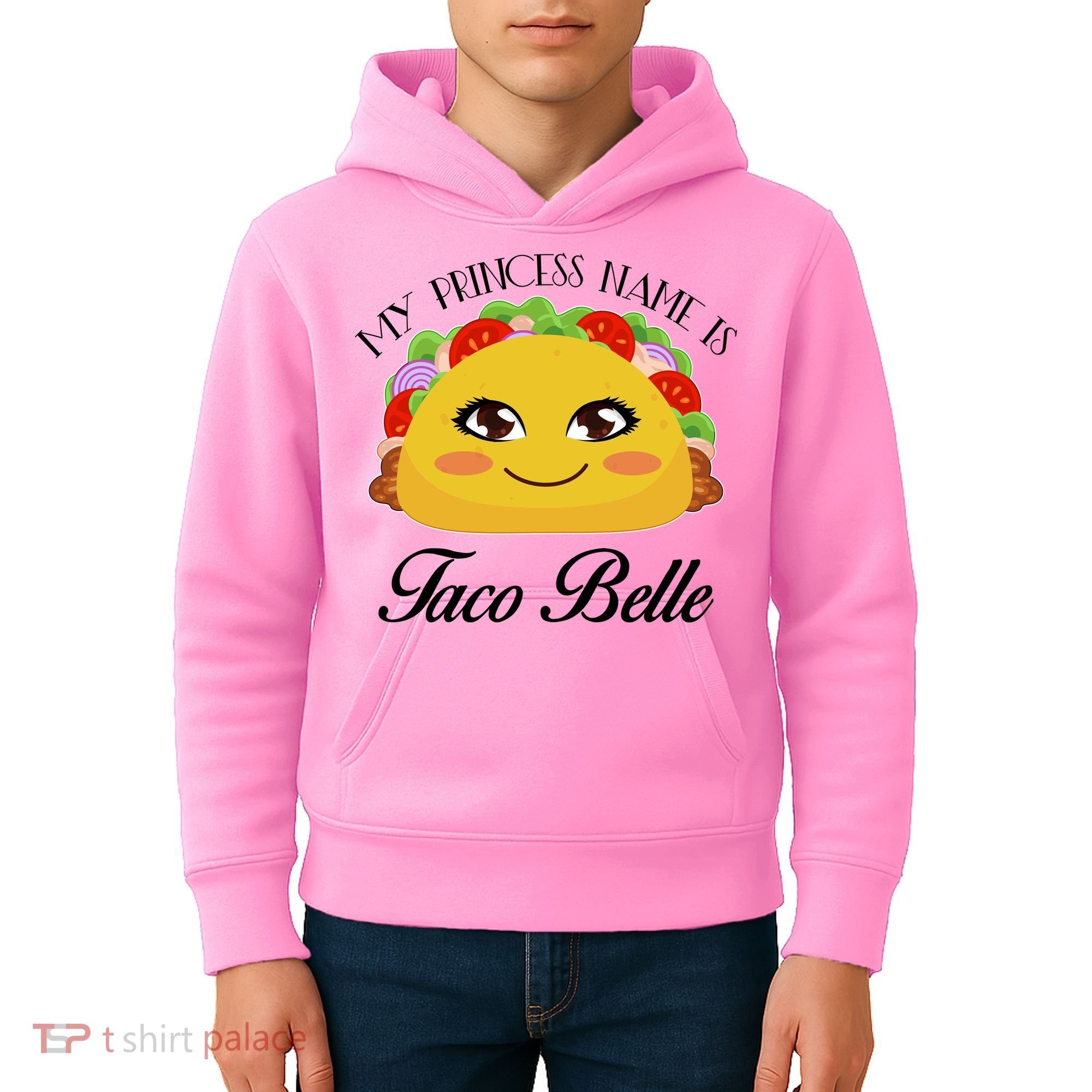 Funny My Princess Name is Taco Belle Kids Hoodie