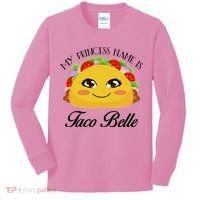 Funny My Princess Name is Taco Belle Kids Long Sleeve Shirt thumb 0