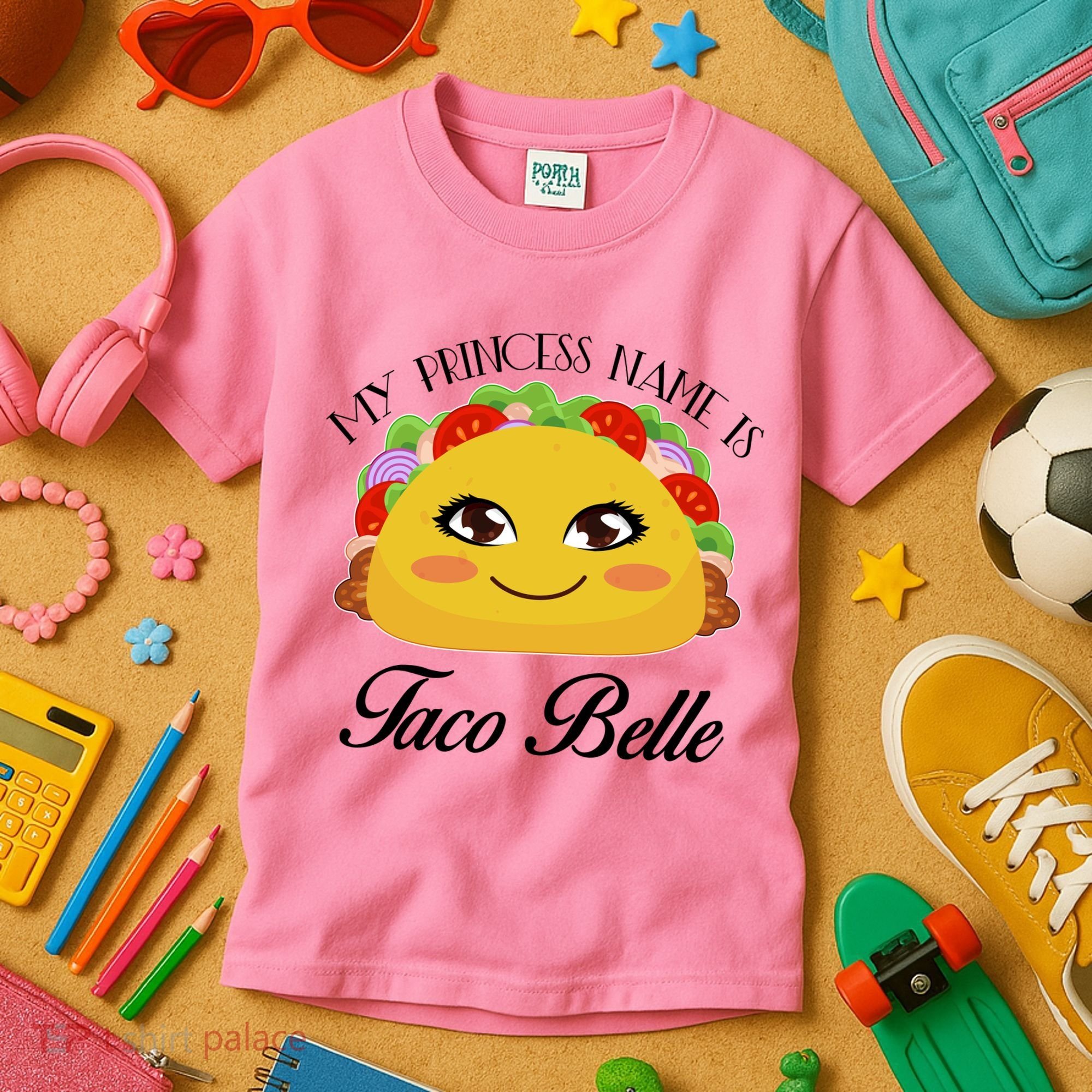 Funny My Princess Name is Taco Belle Kids T-Shirt