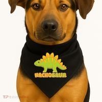 Funny Nachosaur Nacho Cheese Stegosaurus Dinosaur USA-Made Doggie Bandana thumb 1