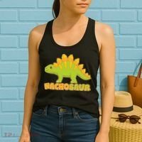 Funny Nachosaur Nacho Cheese Stegosaurus Dinosaur Women's Tank Top thumb 2
