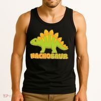 Funny Nachosaur Nacho Cheese Stegosaurus Dinosaur Tank Top thumb 3