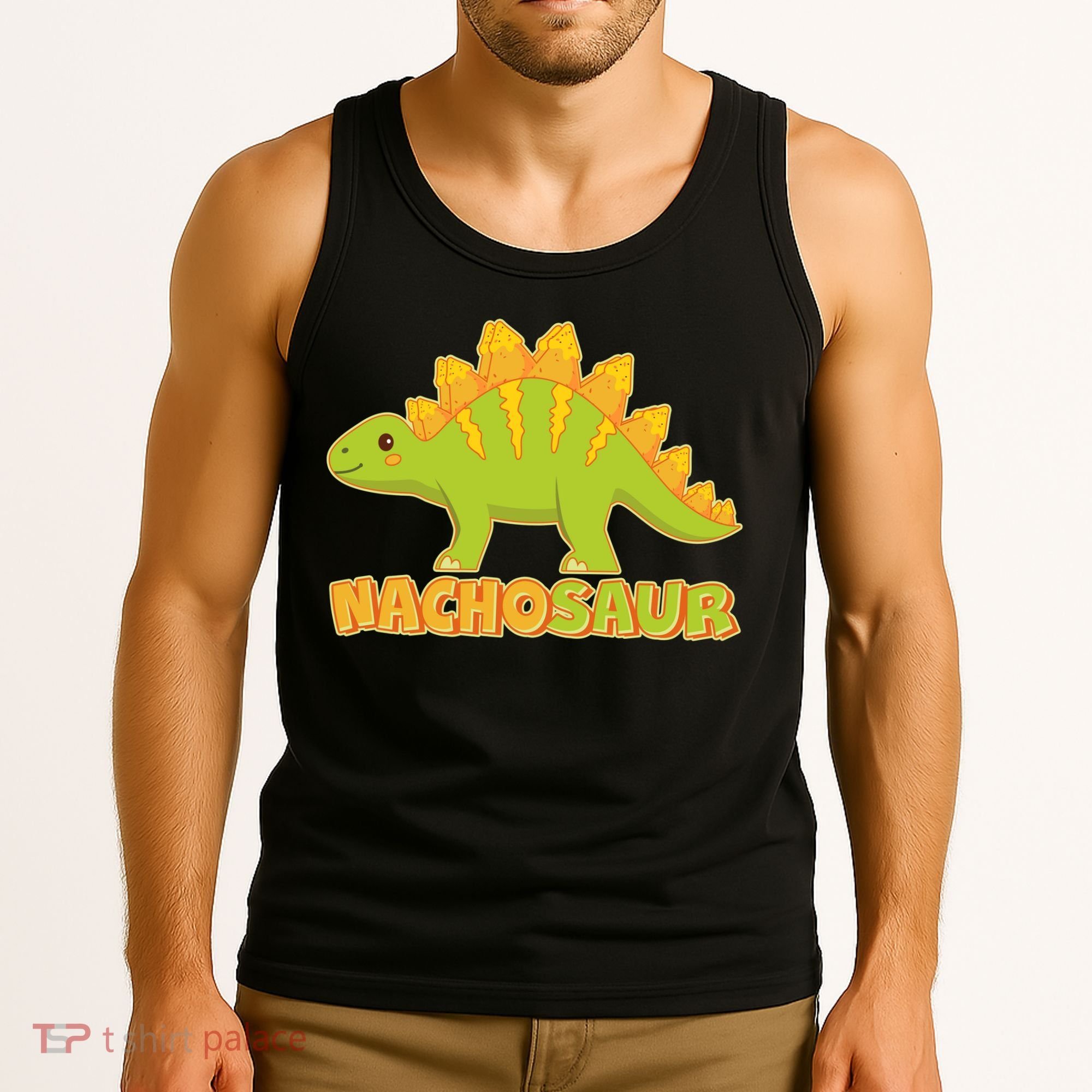 Funny Nachosaur Nacho Cheese Stegosaurus Dinosaur Tank Top