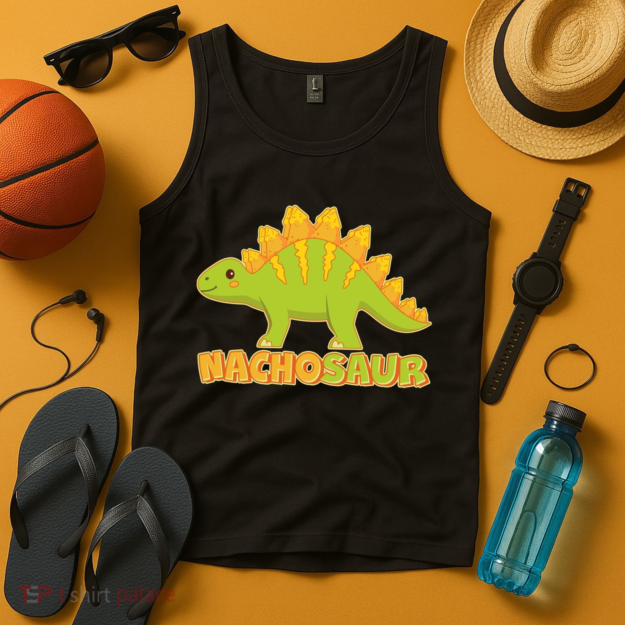 Funny Nachosaur Nacho Cheese Stegosaurus Dinosaur Tank Top