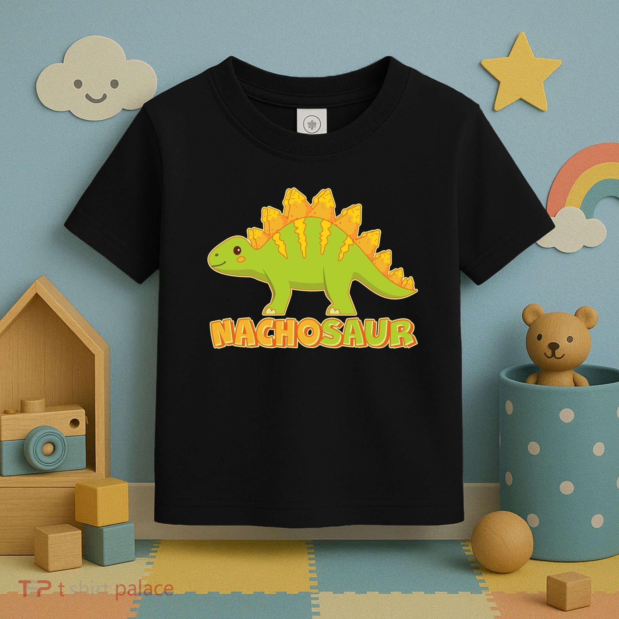 Funny Nachosaur Nacho Cheese Stegosaurus Dinosaur Toddler T-Shirt