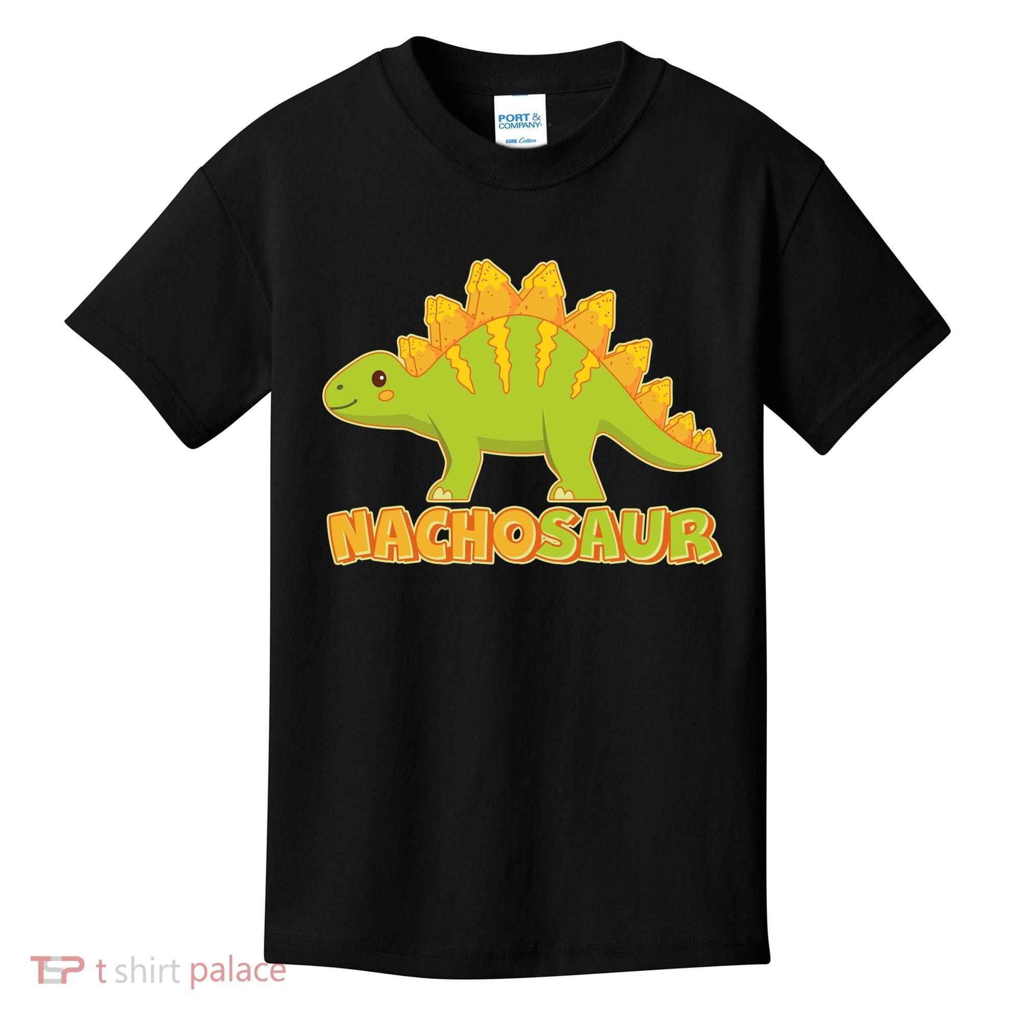 Funny Nachosaur Nacho Cheese Stegosaurus Dinosaur Kids T-Shirt