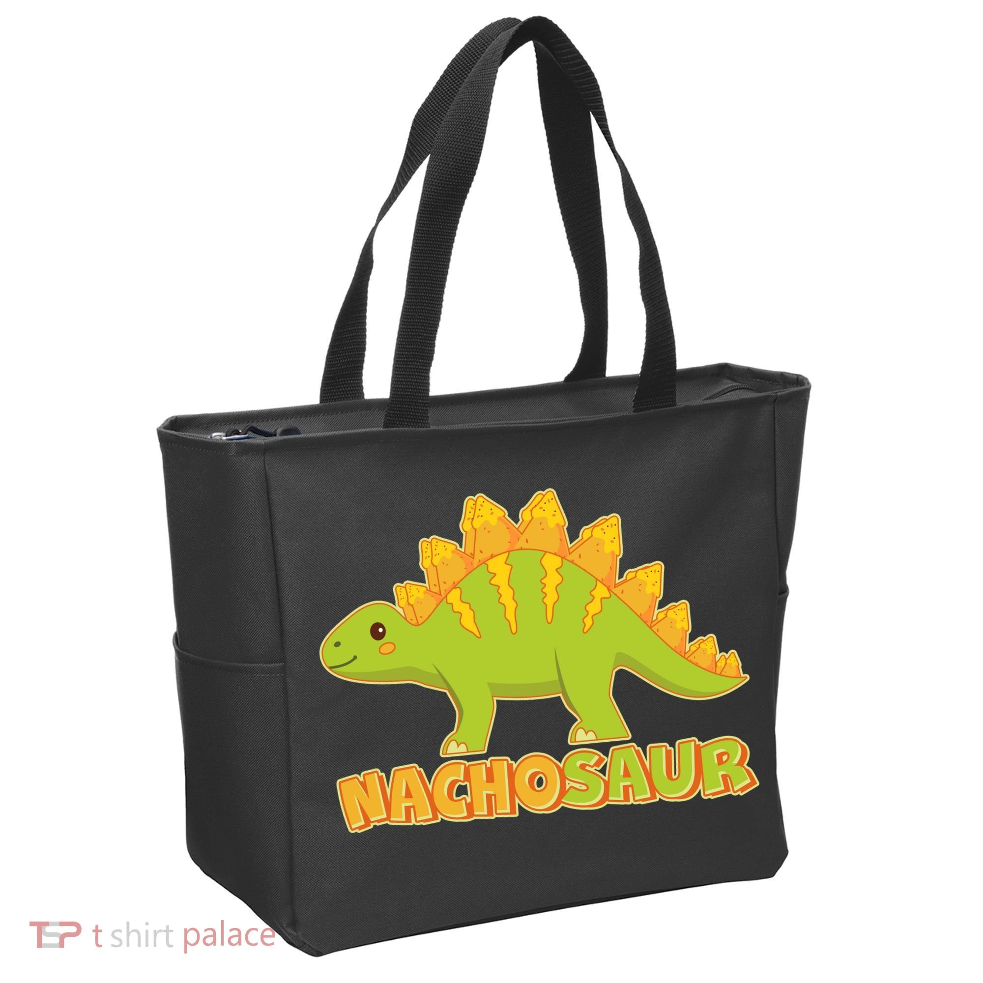 Funny Nachosaur Nacho Cheese Stegosaurus Dinosaur Tote Bag