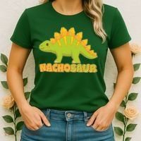 Funny Nachosaur Nacho Cheese Stegosaurus Dinosaur Women's T-Shirt thumb 2