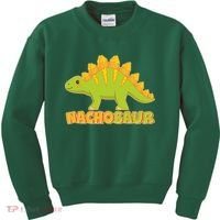 Funny Nachosaur Nacho Cheese Stegosaurus Dinosaur Kids Sweatshirt thumb 0