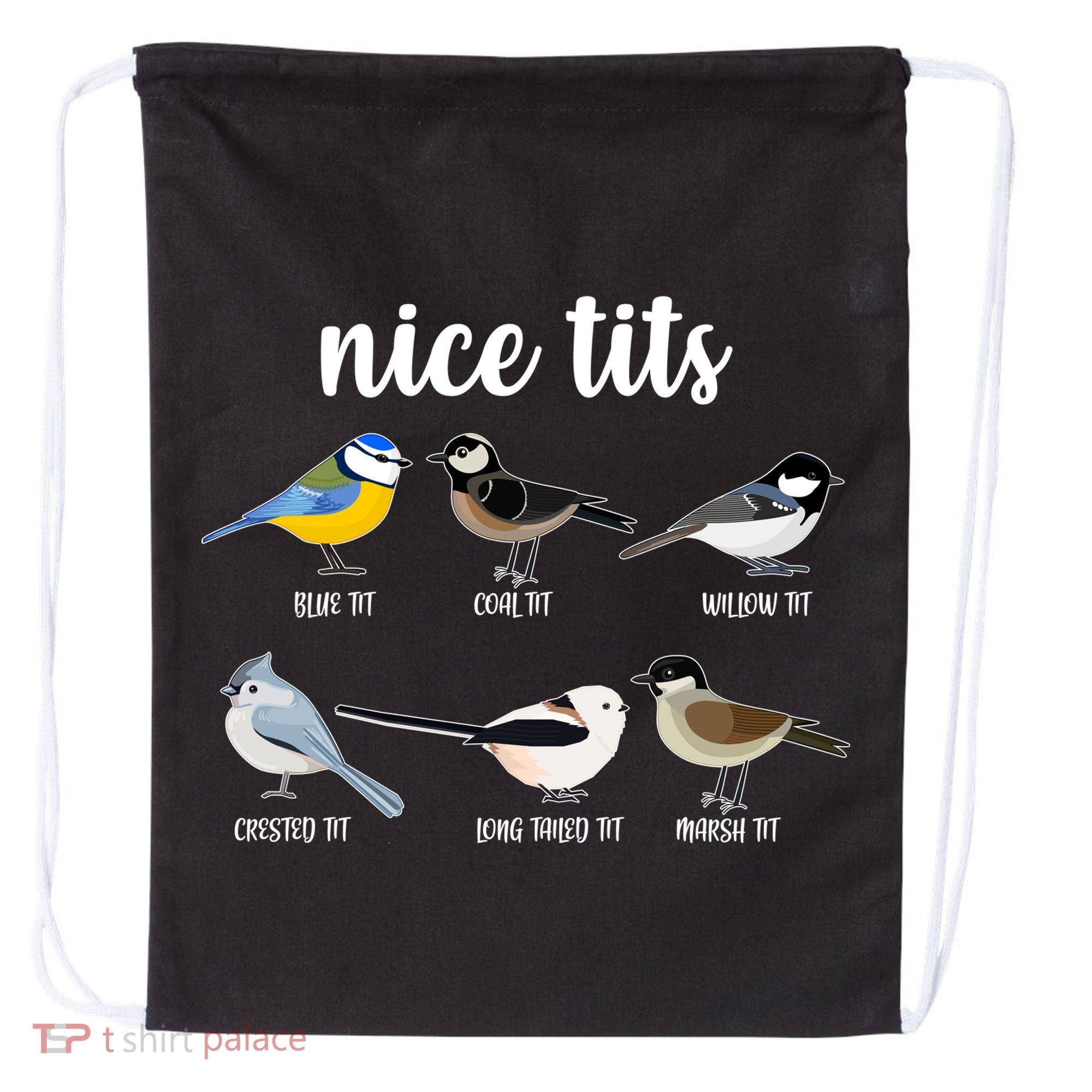 Funny Nice Tits Birds Drawstring Bag