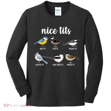 Funny Nice Tits Birds Kids Long Sleeve Shirt