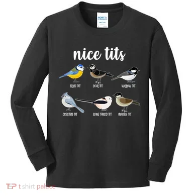 Funny Nice Tits Birds Kids Long Sleeve Shirt