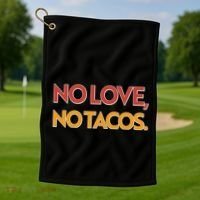 Funny No Love, No Tacos Golf Towel thumb 1