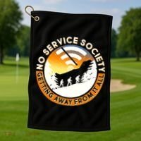 Funny No Service Society Golf Towel thumb 1