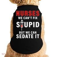 Funny Nurse Can't Fix Stupid Doggie Tank thumb 0