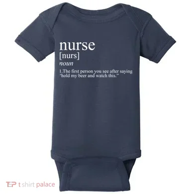 Funny Nurse Definition Baby Bodysuit