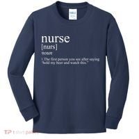 Funny Nurse Definition Kids Long Sleeve Shirt thumb 0