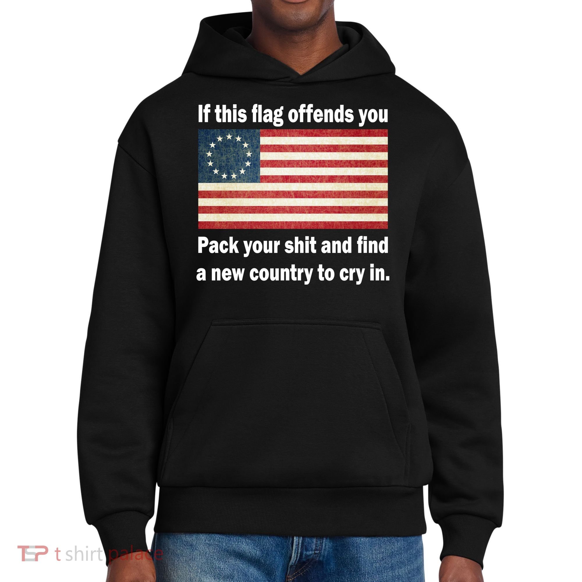 Funny Offensive Betsy Ross Flag District V.I.T. Heavyweight Hoodie