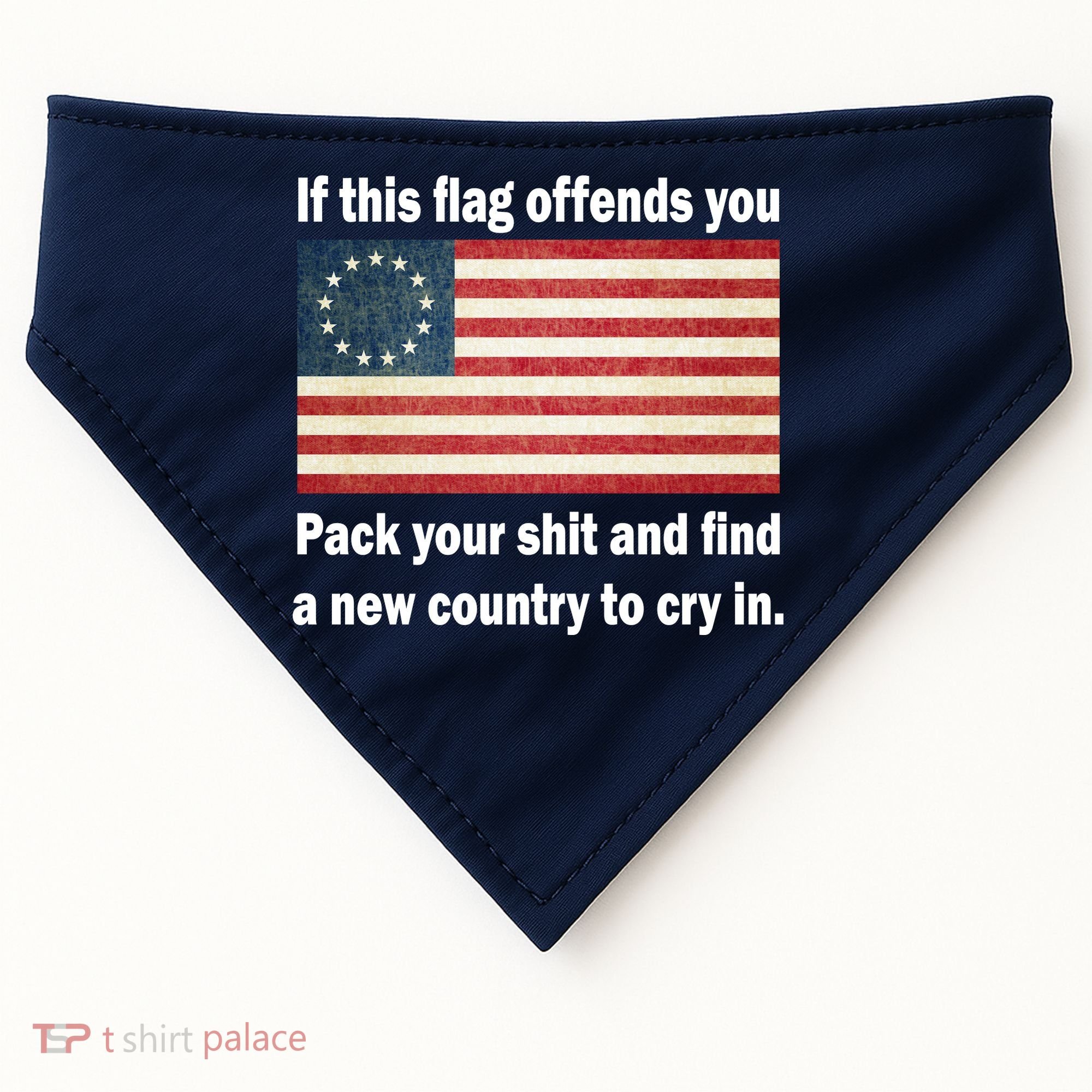Funny Offensive Betsy Ross Flag USA-Made Doggie Bandana