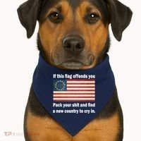 Funny Offensive Betsy Ross Flag USA-Made Doggie Bandana thumb 1