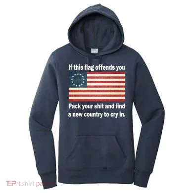 Funny Offensive Betsy Ross Flag Women's Hoodie