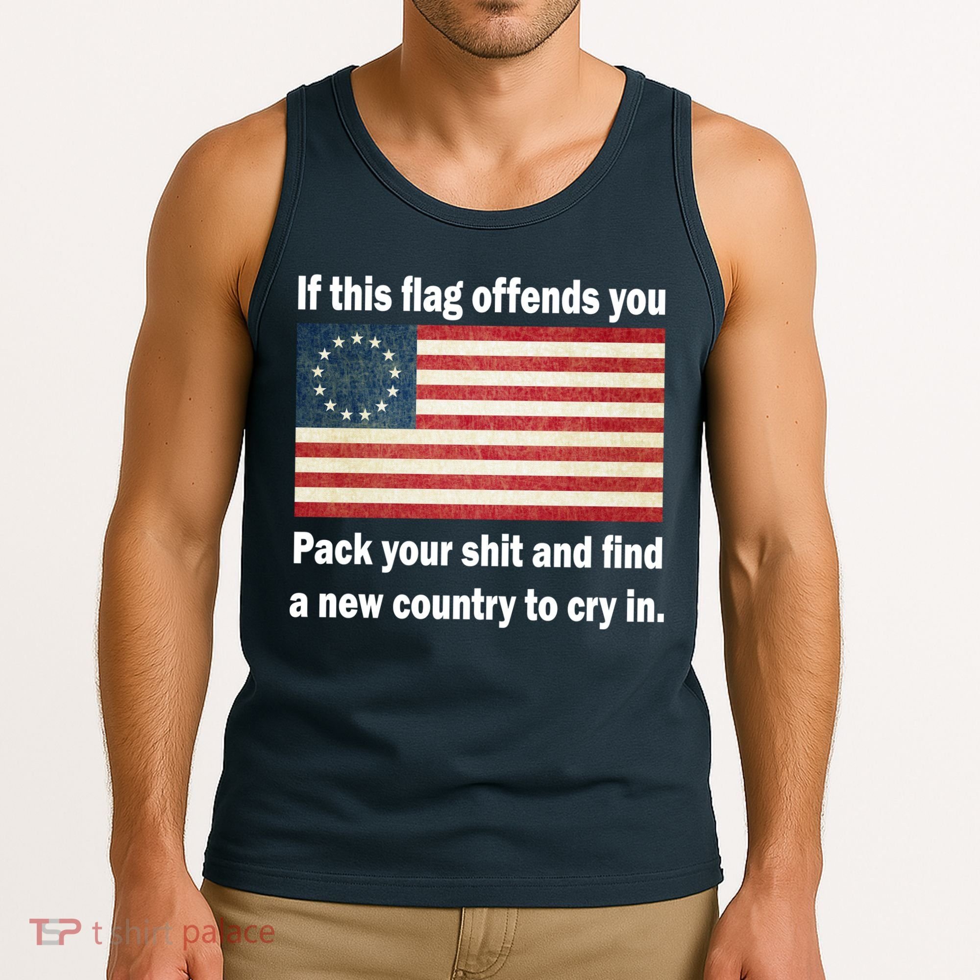 Funny Offensive Betsy Ross Flag Tank Top