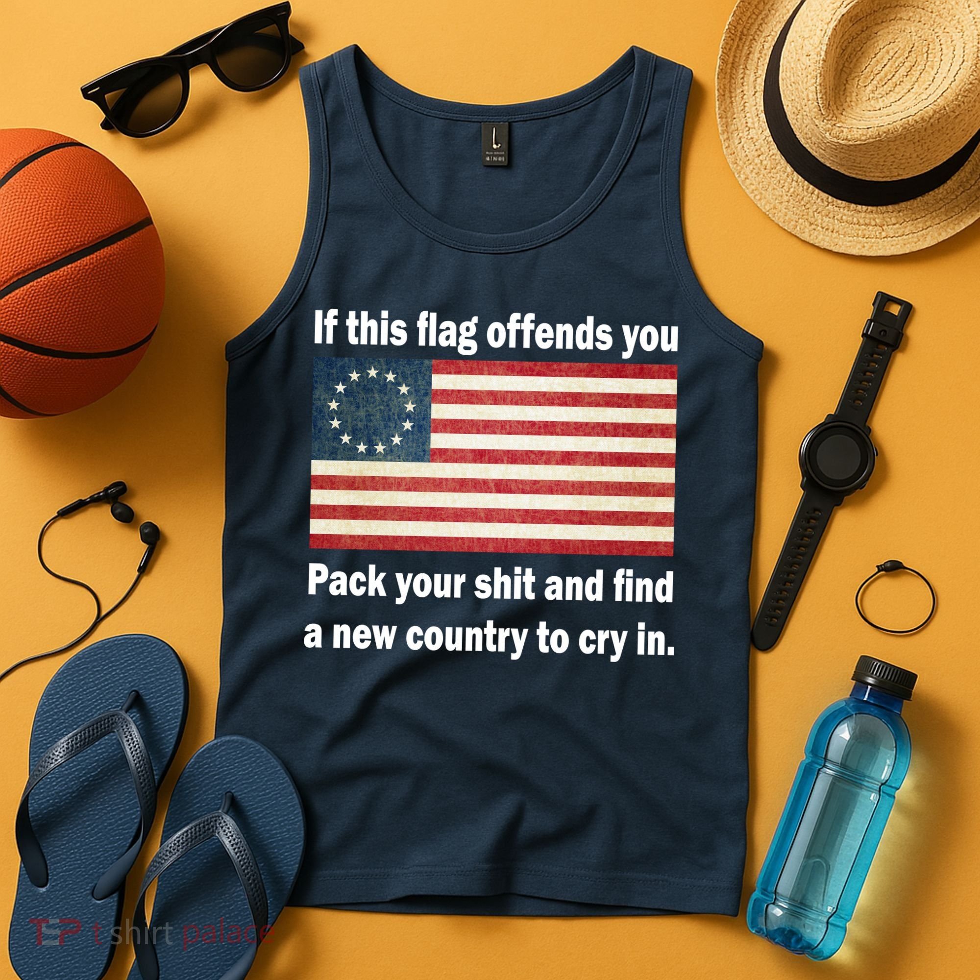 Funny Offensive Betsy Ross Flag Tank Top