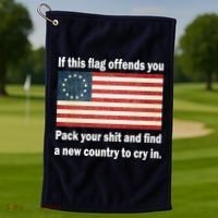 Funny Offensive Betsy Ross Flag Golf Towel thumb 1