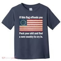 Funny Offensive Betsy Ross Flag Toddler T-Shirt thumb 0
