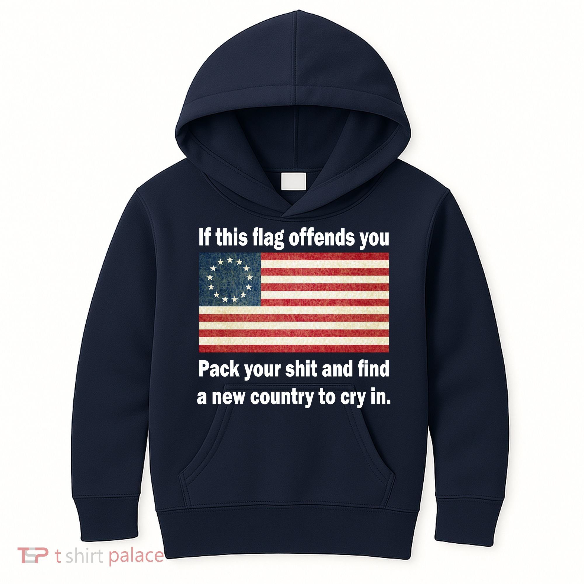Funny Offensive Betsy Ross Flag Kids Hoodie