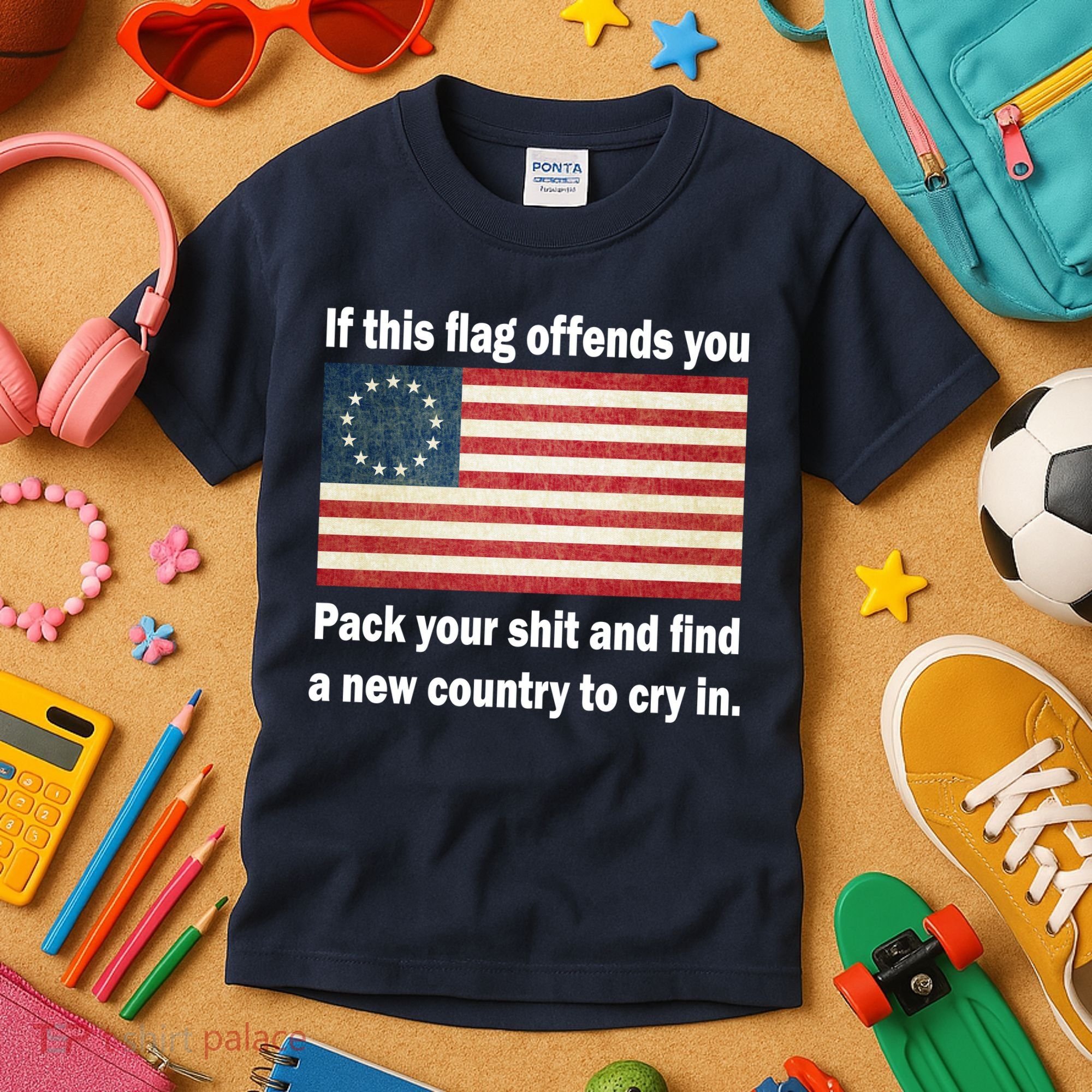 Funny Offensive Betsy Ross Flag Kids T-Shirt
