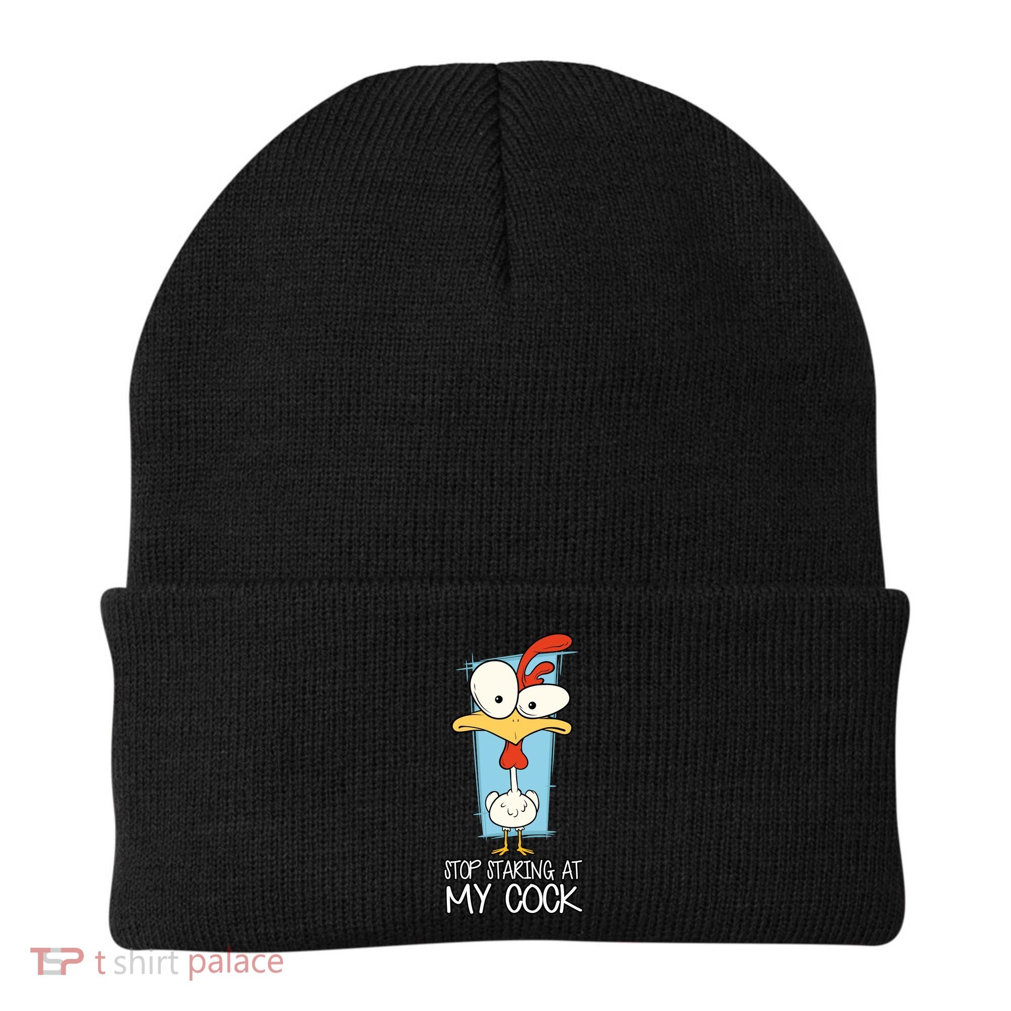 Funny Offensive Stop Staring At My Cock Beanie