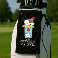 Funny Offensive Stop Staring At My Cock Golf Towel thumb 2