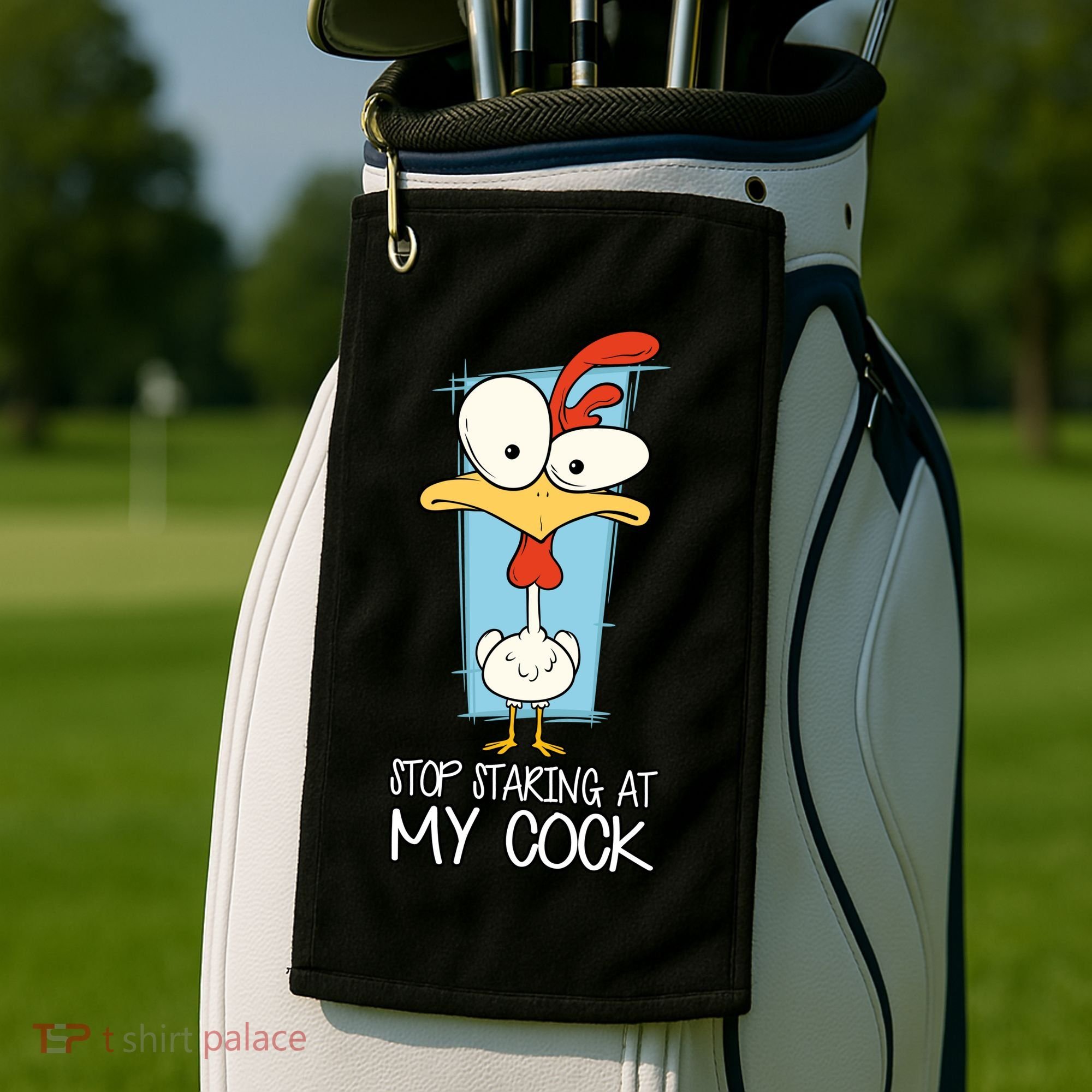 Funny Offensive Stop Staring At My Cock Golf Towel