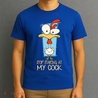 Funny Offensive Stop Staring At My Cock T-Shirt thumb 3