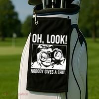 Funny Oh Look Nobody Gives A Shit Golf Towel thumb 2